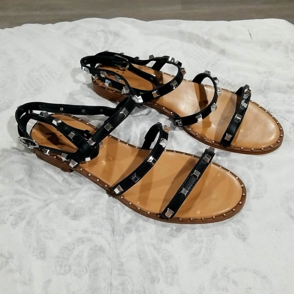 New Black sandals with stud detail